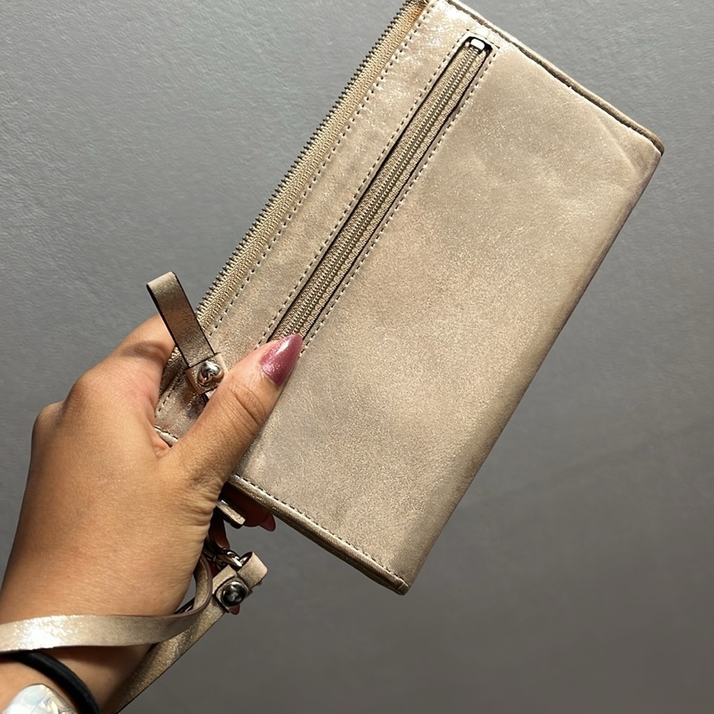 Coach Silvery Champagne Wristlet Wallet - Picture 2 of 8